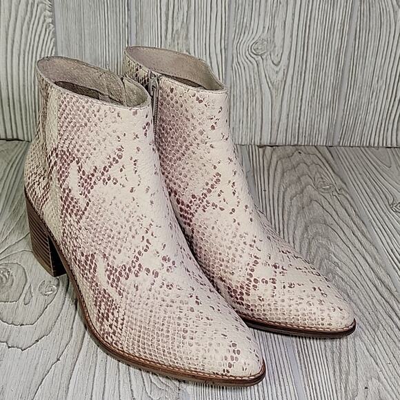 Seychelles Leather Snakeskin Print Ankle Boots Womens Size 6 - Picture 8 of 13